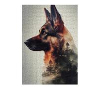 38x26cm/1000pcs Puzzle For Adults German Shepherd Double Exp Puzzle for Adults DIY Toys Presents for Women Deal As Gifts for The Whole Family 38x26cm/1000pcs