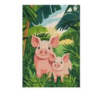 38x26cm/1000pcs Puzzle For Adults Pigs in The Jungle Jigsaw for Adults Hands-on Game A Work of Art Deal As Gifts for The Whole Family 38x26cm/1000pcs