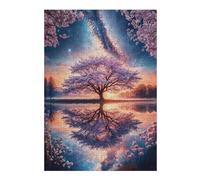 38x26cm/1000pcs Puzzle For Adults Starlit Sakura Sanctuary Puzzle for Adults Relaxing Games Staycation Kill Time Unique Birthday And Gifts 38x26cm/1000pcs