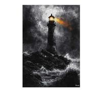 38x26cm/1000pcs Puzzle For Adults Stormy Lighthouse in Dramatic Monochrome Style Jigsaw for Adults Hands-on Game A Work of Art Deal As Gifts for The Whole Family 38x26cm/1000pcs