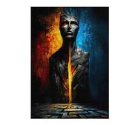 38x26cm/1000pcs Puzzle For Adults The Witness of Division - The Face Split by Fire And Silence Jigsaw for Adults Hands-on Game A Work of Art Deal As Gifts for The Whole Family 38x26cm/1000pcs