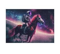 38x26cm/1000pcs Puzzles for Adults Astronaut Riding A Horse in Space Jigsaws for Adults Relaxing Games Presents for Women Unique Gifts for Birthday And Christmas 38x26cm/1000pcs