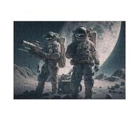 38x26cm/1000pcs Puzzles for Adults Astronauts on Lunar Mission Jigsaws for Adults Relaxing Games Presents for Women Unique Gifts for Birthday And Christmas 38x26cm/1000pcs