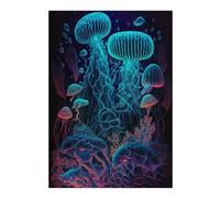 38x26cm/1000pcs Puzzles for Adults Neon Jellyfish Glow Jigsaw Puzzle Anti-Stress Toys Presents for Women Difficult And Challenge 38x26cm/1000pcs
