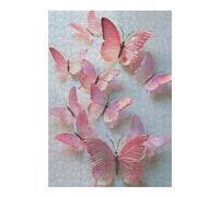 38x26cm/1000pcs Puzzles for Adults Pink Butterfly Wall Decor Teenagers Puzzles Hands-on Game Enhance Memory Unique Gifts for Birthday And Christmas 38x26cm/1000pcs
