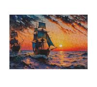 38x26cm/1000pcs Puzzles for Adults Voyage Into The Sunset Jigsaws for Adults Relaxing Games Presents for Women Unique Gifts for Birthday And Christmas 38x26cm/1000pcs