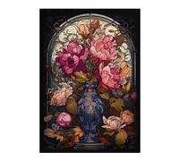 38x26cm/1000pcs Puzzles for Teenagerss Cherry Blossom Glass Jigsaw Puzzle Toy Wall Decor Difficult Challenge Stress Reduction Gifts 38x26cm/1000pcs