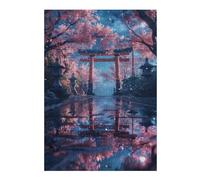 38x26cm/1000pcs Puzzles for Teenagerss Cherry Blossom Torii Gate Adult Puzzles Hands-on Game Pattern Assembly Unique Birthday And Gifts 38x26cm/1000pcs