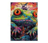 38x26cm/1000pcs Puzzles for Teenagerss Colorful Frog Artwork-2 Jigsaw for Adults Relax Games Presents for Women Deal As Gifts for The Whole Family 38x26cm/1000pcs