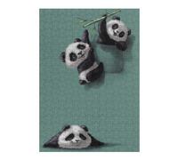 38x26cm/1000pcs Puzzles for Teenagerss Cute Panda Playing Jigsaw Puzzle Toy Wall Decor Difficult Challenge Stress Reduction Gifts 38x26cm/1000pcs