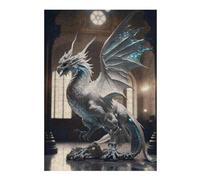 38x26cm/1000pcs Puzzles for Teenagerss Ethereal Ice Dragon Statue Jigsaw for Adults Brain Teaser Game But Fun And Humorous for Birthday, Chrismas 38x26cm/1000pcs