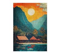 38x26cm/1000pcs Puzzles for Teenagerss Java Art Adult Puzzles Hands-on Game Pattern Assembly Unique Birthday And Gifts 38x26cm/1000pcs