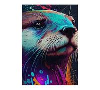 38x26cm/1000pcs Puzzles for Teenagerss Otter Color Jigsaw Puzzle Toy Wall Decor Difficult Challenge Stress Reduction Gifts 38x26cm/1000pcs