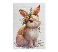 38x26cm/1000pcs Puzzles for Teenagerss Rabbit Flower Jigsaw Puzzle Toy Wall Decor Difficult Challenge Stress Reduction Gifts 38x26cm/1000pcs