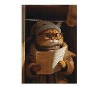 38x26cm/1000pcs Puzzles for Teenagerss Reading Cute Cartoon Cat Jigsaw Puzzle Toy Wall Decor Difficult Challenge Stress Reduction Gifts 38x26cm/1000pcs