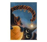 38x26cm/1000pcs Puzzles for Teenagerss Rolled Black Cat Jigsaw Puzzle Toy Wall Decor Difficult Challenge Stress Reduction Gifts 38x26cm/1000pcs