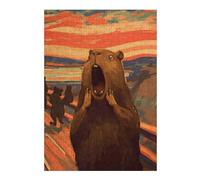38x26cm/1000pcs Puzzles for Teenagerss The Scream Capybara Jigsaw Puzzle Toy Wall Decor Difficult Challenge Stress Reduction Gifts 38x26cm/1000pcs