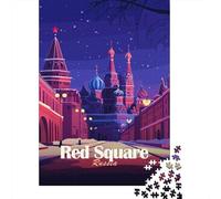 38x26cm 1000pcs Red Square Russia at Night Jigsaw Puzzle, 1000 Piece | For the festive season, this adult jigsaw puzzle with 1000 pieces works well for shared time during the holidays.