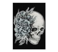 38x26cm/1000pcs Teenagers Pieces Jigsaw Puzzle Flower Skull Right Side Puzzles for Adults Hands-on Game Perfect Decoration Challenging To Complete 38x26cm/1000pcs