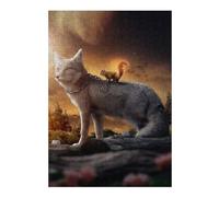 38x26cm/1000pcs Teenagers Pieces Jigsaw Puzzle Fox And Squirrel Friendship Puzzles for Adults Hands-on Game Perfect Decoration Challenging To Complete 38x26cm/1000pcs
