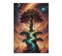 38x26cm/1000pcs Teenagers Pieces Jigsaw Puzzle Red Space Tree Puzzles for Adults Hands-on Game Perfect Decoration Challenging To Complete 38x26cm/1000pcs