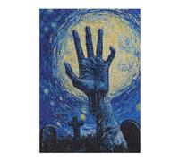 38x26cm/1000pcs Teenagers Pieces Jigsaw Puzzle Starry Night Hand Graveyard Teenagers Puzzles Fun Games Staycation Kill Time Challenging To Complete 38x26cm/1000pcs