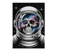 38x26cm/1000pcs Teenagers Puzzles Astronaut Skull with Galaxy Reflection Adult Puzzles Relax Games Birthday Present Unique Gifts for Birthday And Christmas 38x26cm/1000pcs