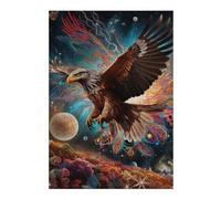 38x26cm/1000pcs Teenagers Puzzles Eagle in Cosmic Garden Adult Puzzles Hands-on Game Difficult Challenge Unique Gifts for Birthday And Christmas 38x26cm/1000pcs