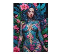 38x26cm/1000pcs Teenagers Puzzles Erotic Flower Lady Jigsaw Puzzle Fun Games Precision Cutting Unique Gifts for Birthday And Christmas 38x26cm/1000pcs
