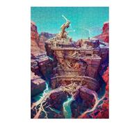 38x26cm/1000pcs Teenagers Puzzles Fantasy Canyon Citadel Adult Puzzles Hands-on Game Difficult Challenge Unique Gifts for Birthday And Christmas 38x26cm/1000pcs