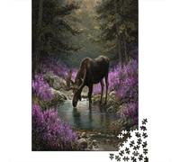 38x26cm/1000pcsBull Moose in The Forest Puzzle DIY-Puzzle Für Erwachsene