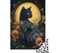 38x26cm/1000pcsCharming Black Cat Puzzle Ancient Egyptian Art DIY-Puzzle Für Erwachsene