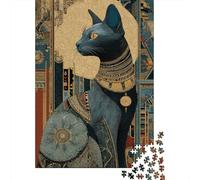 38x26cm/1000pcsEgyptian Cats Puzzle Geometric Patterns And Hieroglyphs DIY-Puzzle Für Erwachsene