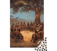 38x26cm/1000pcsPuzzles, Puzzles Für Erwachsene Und Teenager Elders from Different Tribes Sat in A Circle Under A Big Tree