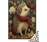 38x26cm/1000pcsPuzzles, Puzzles Für Erwachsene Und Teenager Furry Hedgehog, Autumn Wildflowers