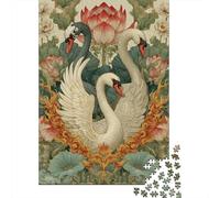 38x26cm/1000pcsPuzzles, Puzzles Für Erwachsene Und Teenager Two Swans And Lotus