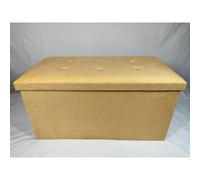 (38x76x38cm, mustard gold) Velvet Diamante Ottoman Folding Footstool