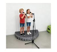 39.3/47.3" Portable Half Round Stage Platform, Non-slip Surface Performance Stage Riser with Skirt for Speeches, School Plays & Small Events(47.3x23.6in/3.9x1.9ft)
