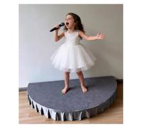 39.3/47.3in Portable Semi-Circular Stage for Performance，Mini Stage Riser with Folding Legs for Kindergarten Classroom & School Show(47.3x23.6in/3.9x1.9ft)