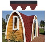 39.37"x12.79" Asphalt Roofing Shingles, Red Waterproof Roofing Tiles for Flat and Pitched Surfaces Flat and Sloped Surfaces Roof and Balcony Renovation(105pcs)