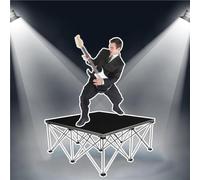 39.3in Portable Stage Platform, aluminu, Heavy Duty Modular Platform, Easy to Carry Assemble for Performances at School Auditoriums Concerts Restaurants Bars(100 * 100 * 20cm)