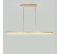 39.4" Gold Long Strip Pendant Metal Linear Hanging Lamp with Acrylic Shade, 40W LED Suspension Lamps,Ceiling Light