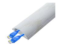 39.4 In Aluminum Alloy Cable Concealer, D Channel Cord Wire Hiders for Tv On Wall/Floor Under Desk Ethernet Cables Electrical Cords(White,Outer Width 39.5mm)