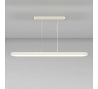 39.4" Round Corner Strip Pendant Light, Ultra Thin Metal Hanging Lamp with Acrylic Panel Shade, Modern LED Chandelier - 112W - 3 Color Mode, Restaurant Decorative Lighting Drop Lights