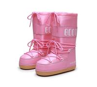(39 40, Pink) 2024 Winter Ski Boots Fashionable Round Head Middle Tube Women's Snow Boots Thickened Snow Shoes