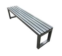 39.4in Outdoor Metal Garden BenchBackless Park Bench for Ln Deck & Patio SeatingTin Grey h Ideal for Gardens & Par
