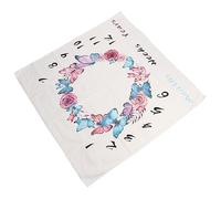 39.4x39.4 Inch Monthly Baby Blanket for Boys Girls Garland Pattern Photo Background Cloth Newborn Growth Chart