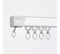39" 59" 98.4" 118" Aluminum Ceiling Curtain Track, Single Track Curtain Rod, Top Mounted Curtain Rail, Silent Curtain Rail Hook Sets(White,140cm/55in)