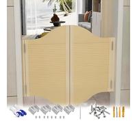 39" Arched Top Double Louvered Cafe DoorStylish Wooden Saloon Door for Bar Kitchen & Home Decor (W130xH100cm) Functional Swinging Design for Modern Spaces