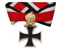 39 Edition German Iron Cross Emblem Oak Leaf Gold Silver Diamond Knight Medal Reproduction Commemorative Medal Badge(A)